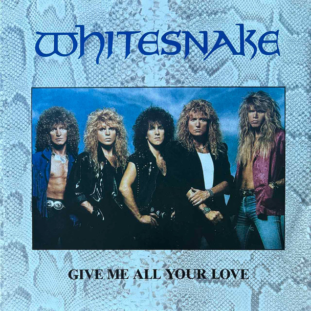 Actual image of the vinyl record album artwork of Whitesnake's Give Me All Your Love LP - taken in our Melbourne record store