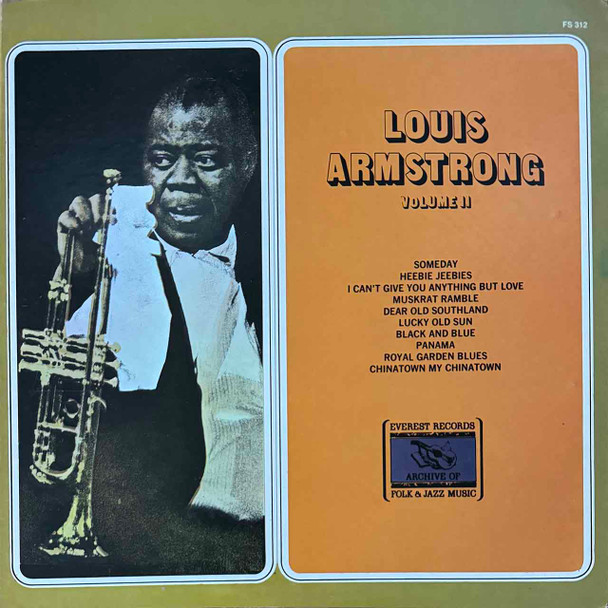 Actual image of the vinyl record album artwork of Louis Armstrong's Volume II LP - taken in our Melbourne record store