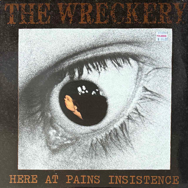 Actual image of the vinyl record album artwork of The Wreckery's Here At Pains Insistence LP - taken in our Melbourne record store