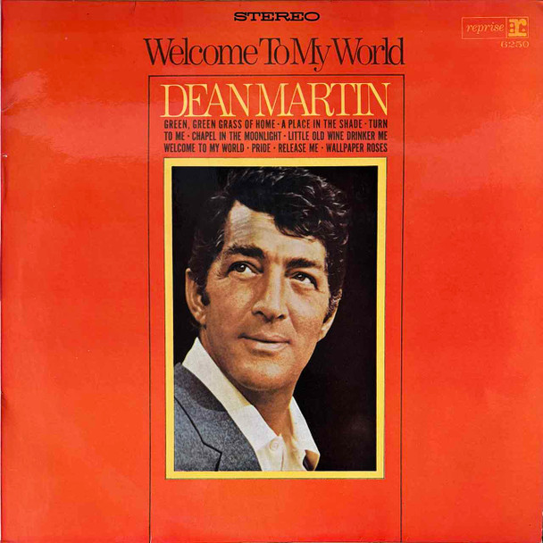 Actual image of the vinyl record album artwork of Dean Martin's Welcome To My World LP - taken in our Melbourne record store