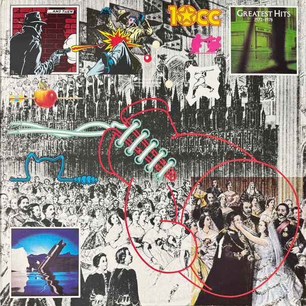 Actual image of the vinyl record album artwork of 10cc's Greatest Hits 1972-1978 LP - taken in our Melbourne record store