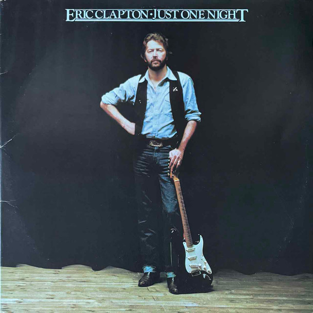 Actual image of the vinyl record album artwork of Eric Clapton's Just One Night LP - taken in our Melbourne record store