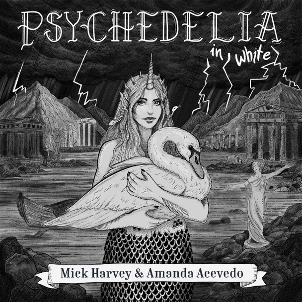 Mick Harvey & Amanda Acevedo - Psychedelia in White Vinyl Record Album Art