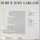 The back cover of Judy Garland's The Best Of Judy Garland second hand vinyl record