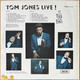 Actual image of the back cover of Tom Jones's Tom Jones Live! At The Talk Of The Town second hand vinyl record taken in our Melbourne record shop