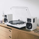 Picture of the Audio Technica AT-SP3X Powered Bookshelf Speakers with turntable