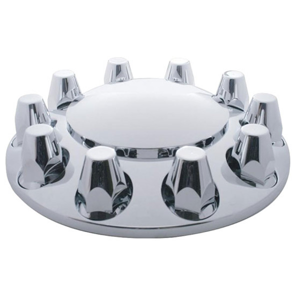 TPHD Chrome Plain Front Axle Cover W/ 33mm Nut Covers