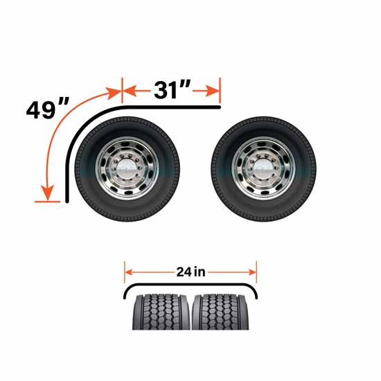 TPHD 79 Inch Aluminum  Long Drop Half Fenders