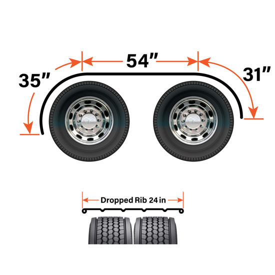 TPHD 120 Inch Stainless Steel Four Ribbed Full Fender