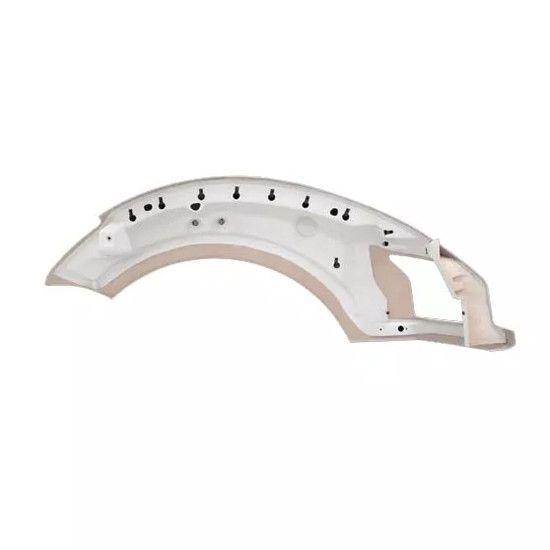White Driver Side Fiberglass Hood Fender Assembly 75 Inch Length X 21 1/2 Inch Width X 25 1/2 Inch Height For Kenworth