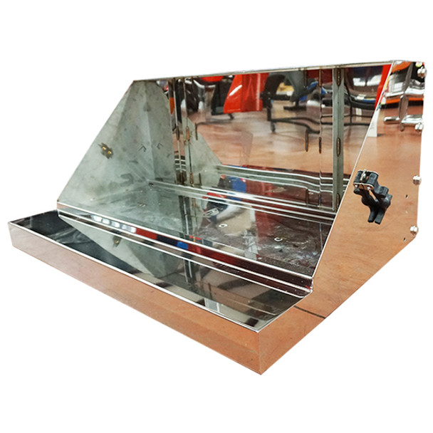 TPHD 39 Inch SS Battery-Tool Box W/ Raised Upper Step & Rubber Hold Down Latches For Kenworth W900B, W900L