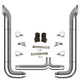 TPHD 7-5 X 114 Inch Chrome Exhaust Kit W/ West Coast Turnout Stacks & Long Drop Elbows
