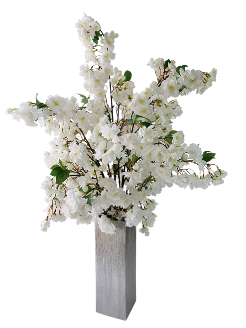 Vase of White Cherry Blossom 