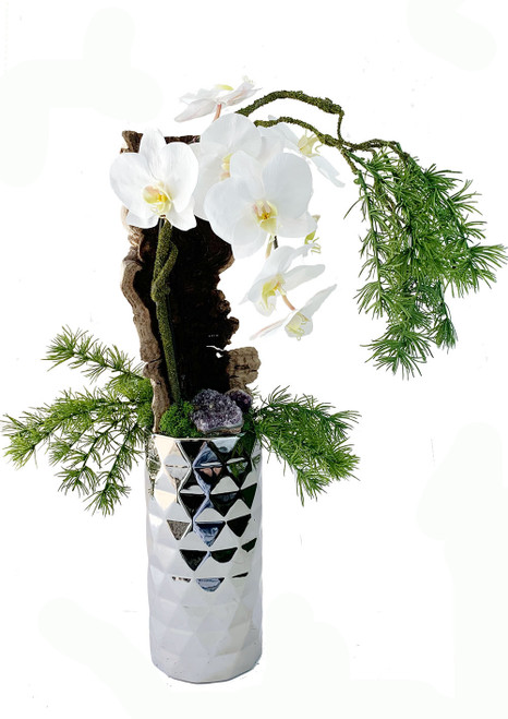 Goddess Vase with White Cherry Blossoms - CFA Design Group