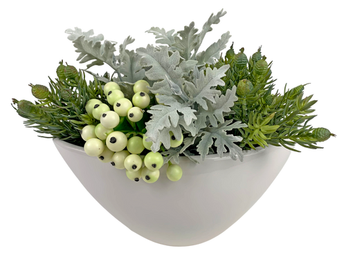 Greenery in White Ceramic Pot