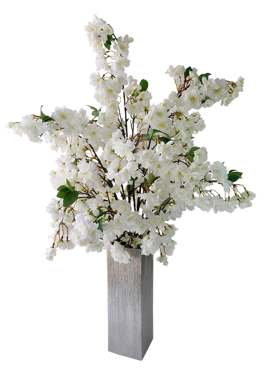 Goddess Vase with White Cherry Blossoms - CFA Design Group