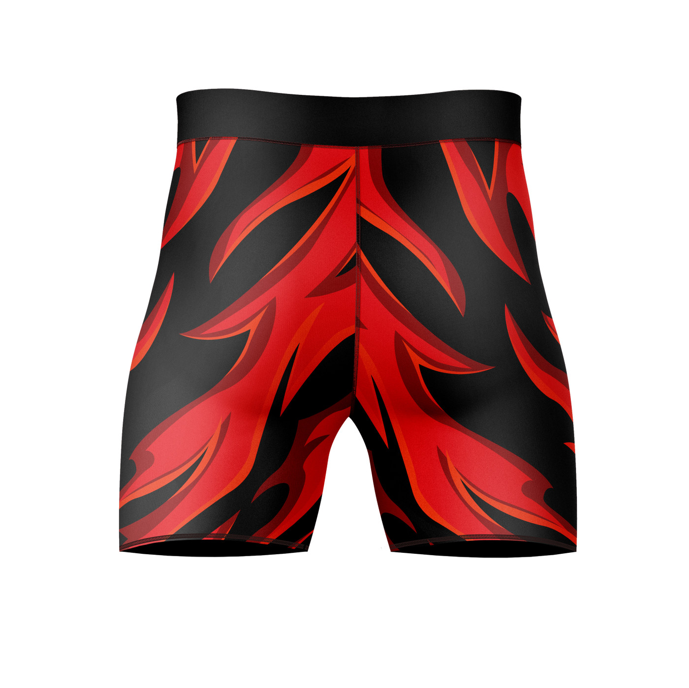 Push Pull Squad Men's Compression Shorts - Red Inferno Design | Performance Activewear