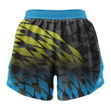 Back view of green and blue gradient training shorts.