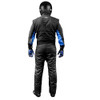 K1 RACEGEAR Driving Suit, Outlaw, 1-Piece, SFI 3.2A/5, Black/Blue Large Double Layer, Nomex
