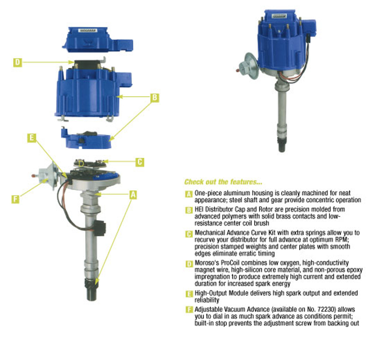 Moroso HEI DISTRIBUTOR, WITH OUT VACUUM ADVANCE