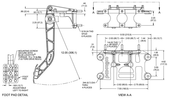 Wilwood Swing Mount Brake and Clutch Pedal WIL340-11295