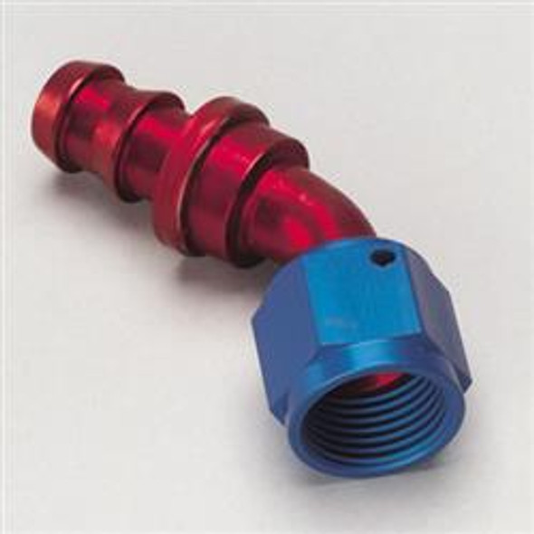 Aluminum Push-On Hose Socketless Fitting, 90 Degree, AN10, Red