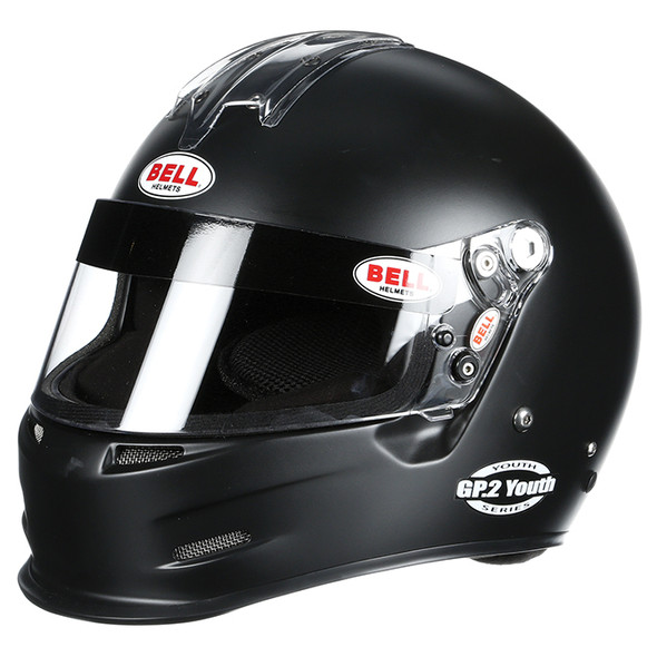 Bell GP2 Youth V.15 Racing Helmet, SFI 24.1, Flat Black, Size 3X-Small (53)