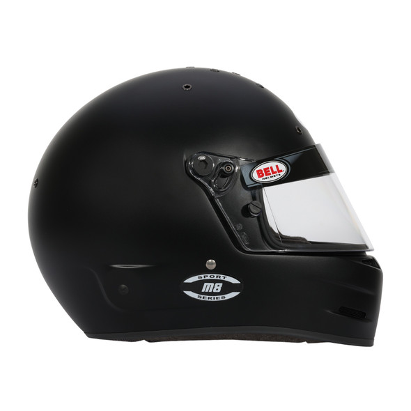 BELL Helmet,  M-8 Matte Black Medium, Snell SA2025 Head and Neck Support Ready