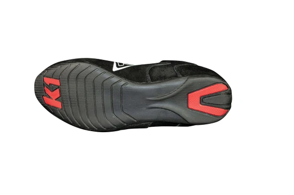 K1 RACEGEAR Driving Shoe, Challenger, Mid-Top, SFI 3.3/5, Suede Outer, Nomex Inner, Black, Size 11.5, Pair