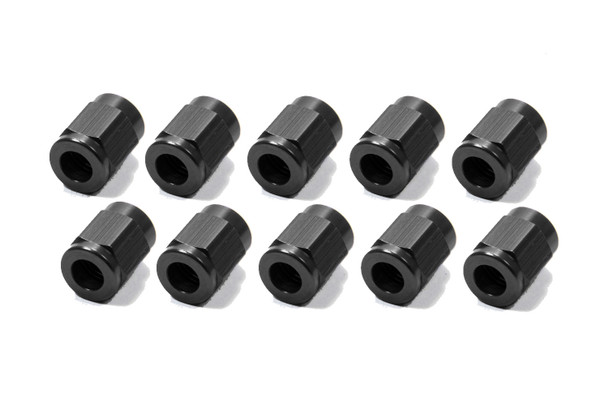Fragola 481803-BL-10 by FRAGOLA Fitting, Tube Nut, 3 AN, 3/16 in Tube, Aluminum, Black Anodized, Set of 10