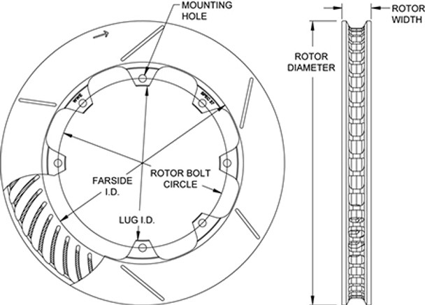 WILWOOD 160-13499 and 160-13500 GT-48 Curved Vane  LW Spec 37 Rotor