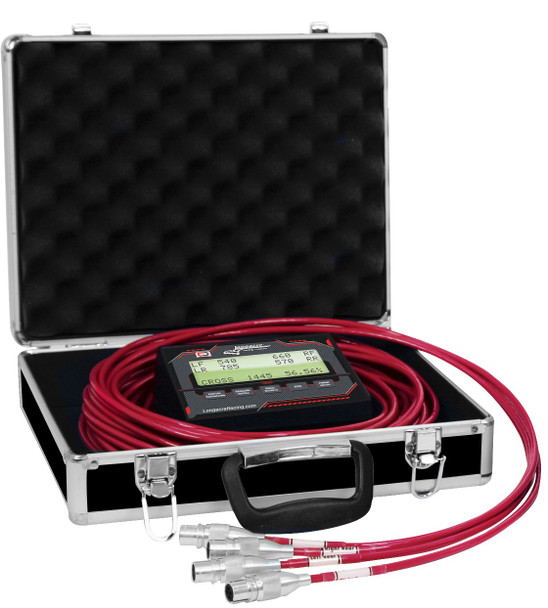 The Longacre Elite Hybrid Wired and Wireless Racing Scale System, showing the four 15-inch pads, control box, and Longacre Connect app on a tablet. The Longacre Elite Hybrid Wired and Wireless Racing Scale System, showing the four 15-inch pads, control box, and Longacre Connect app on a tablet.