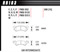 Hawk Full Size GM Black Brake Pads HAWHB103M590