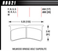 Hawk HB521U800 Brake Pads, DTC-70 Compound, High Torque, High Temperature, Superlite Bridge bolt Style Caliper, Set of 4