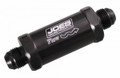 JOE42408 by JOES RACING PRODUCTS Fuel Filter, In-Line, 140 Micron, Stainless Element, 8 AN Male Inlet, 8 AN Male Outlet, Aluminum, Black Anodize, Each