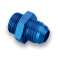 Earl's EAR985008ERL Fitting, Adapter, Straight, 8 AN Male to 8 AN Male O-Ring, Aluminum, Blue Anodize, Each