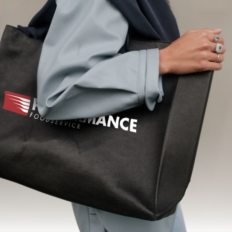 woman with large tote bag