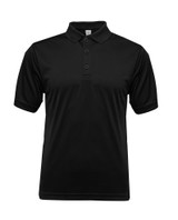 Short-sleeve polo front.