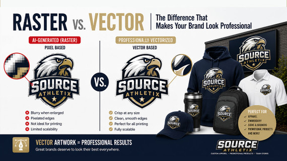 AI-Generated Logos vs. Vector Logos: Why Your Business Needs Vector Artwork Before Printing