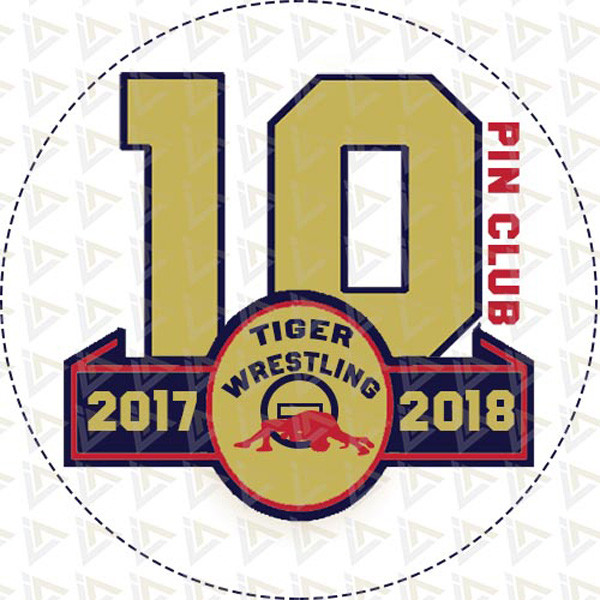 Wrestling Award Patch to recognize athlete pin accomplishment throughout the season.