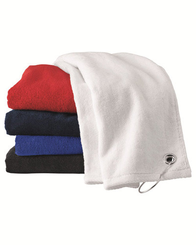 Personalize this Carmel Towel Company - Velour Hemmed Towel with Grommet with Hook at ImpressAthletix. com.