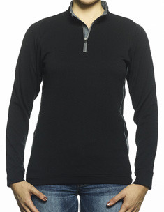 Womens Pro-Blitz Long Sleeve 1/4 Zip with Contrast Piping  available in 8 colors at ImpressAthletix.com. Relaxed fit and fashion forward.