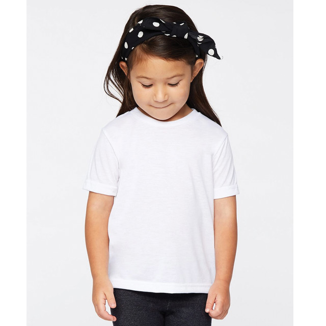 Toddler Polyester Sublimation Tee available for full color sublimation decoration.