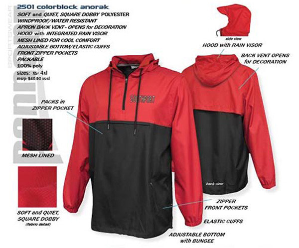 Pennant Sportswear Colorblock Anorak Pullover Features