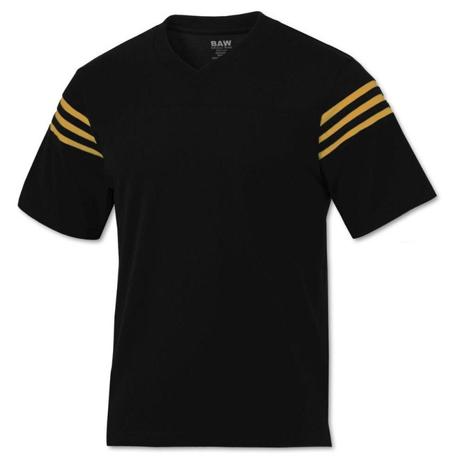 Black/Vegas Gold Adult University Spirit Jersey V-Neck Shirt