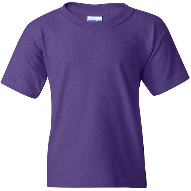Purple Gildan Youth Large Heavy Cotton™ 5.3 oz. T-Shirt