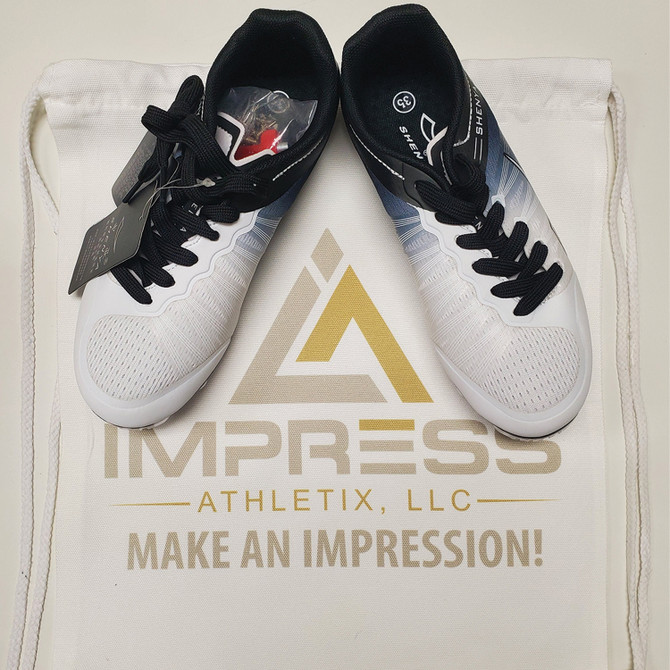 White/Black Shenya Sport Youth Sprint Spikes - Kids Track and Field Spikes Size 3 in stock. Pre-Order  Youth Sprint Spikes - Track and Field Spikes at ImpressAthletix.com.