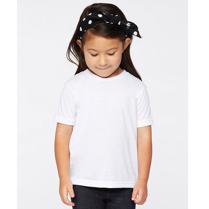 Toddler Polyester Sublimation Tee available for full color sublimation decoration.