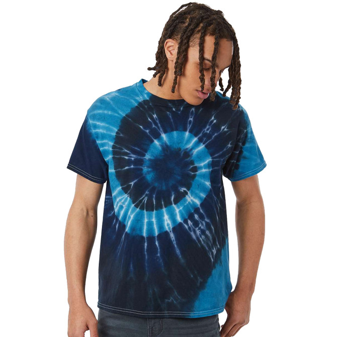 Dyenomite Deep Sea Multi-Color Spiral Tie-Dyed T-Shirt