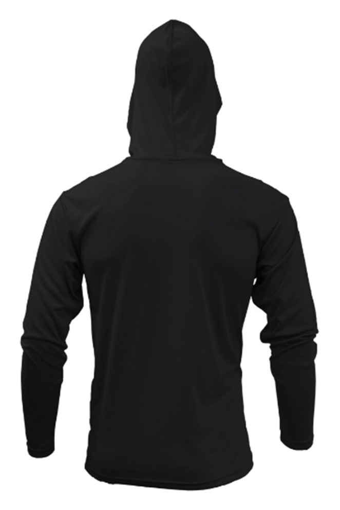 100% Polyester Performance Long Sleeve Hooded T-Shirt Back